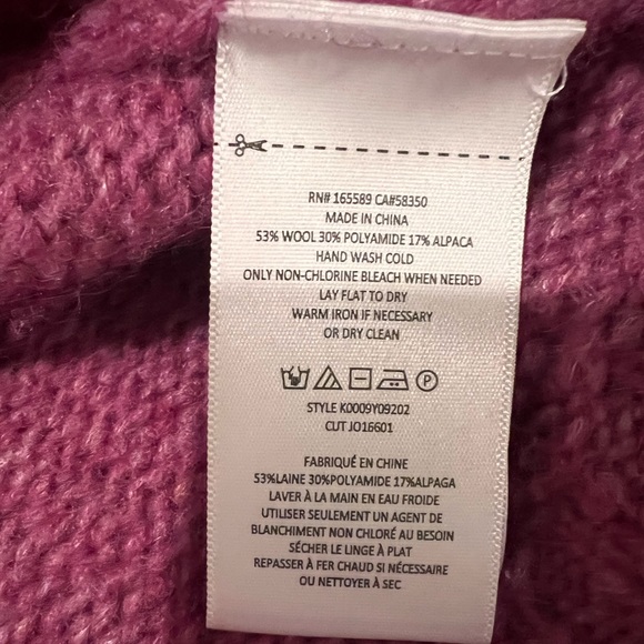 NWT Joie wool pink/plum colored sweater. Super soft and not scratchy. Size small - Picture 3 of 4